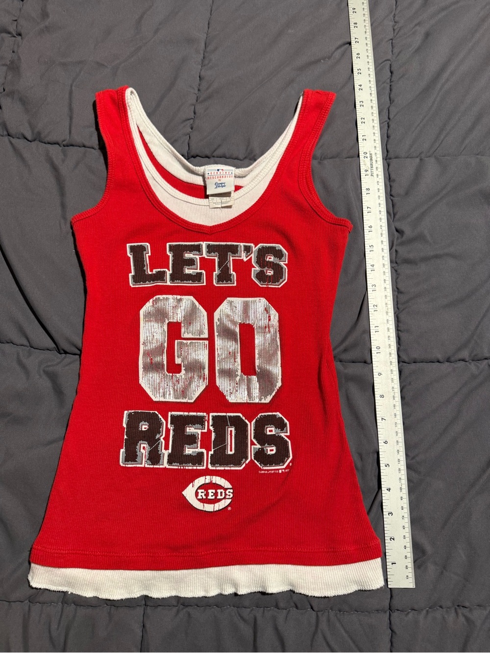 Vintage Campus lifestyle Cincinnati Reds Layered Ribbed Tank Top 2012